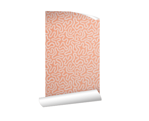 Papier peint Missprint - Corail Peach blush
